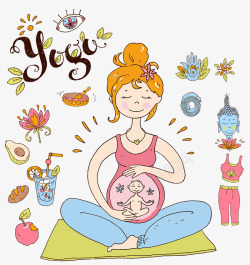 孕妇饮食孕妇瑜伽高清图片