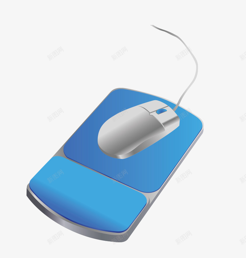蓝色鼠标垫子png免抠素材_新图网 https://ixintu.com 卡通 电脑 电脑配件 网络 鼠标 鼠标垫