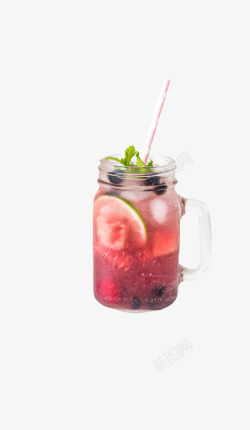 果汁汽水草莓蓝莓柠檬味汽水高清图片
