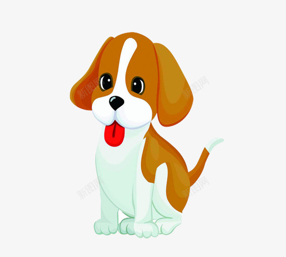 吐舌头的小狗png免抠素材_新图网 https://ixintu.com 创意卡通小动物 动物 卡通动物 卡通小狗 咖色 红色 绿色 黑色