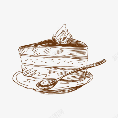 白色拨号盘手绘蛋糕图标图标