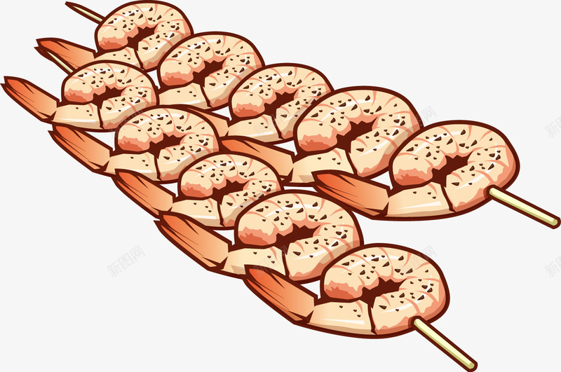 手绘烤虾png免抠素材_新图网 https://ixintu.com 手绘 海鲜 虾 食物