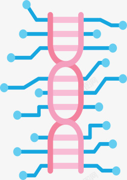 分子高科技显微镜蓝粉色网络生物结构矢量图高清图片