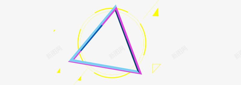 蓝色三角形卡通立体图标图标