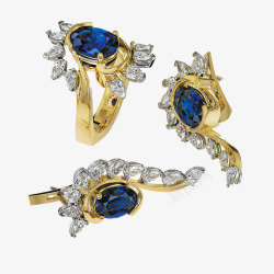 蓝色宝石戒指素材