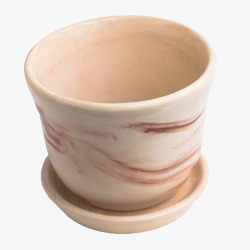 陶器瓦罐纹样白色烧制陶瓷花盆高清图片