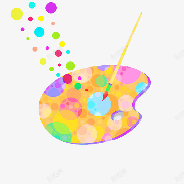 手绘画板png免抠素材_新图网 https://ixintu.com 卡通 好看的 彩色的 气泡 画板 画笔 简笔