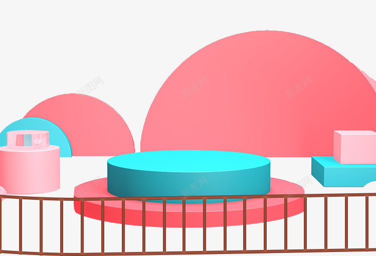 创意蓝色粉色3D立体平台psd免抠素材_新图网 https://ixintu.com 3D立体 创意 创意蓝色粉色3D立体平台 商品展示 平台 粉色 蓝色