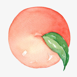 粉色桃子水彩风素材