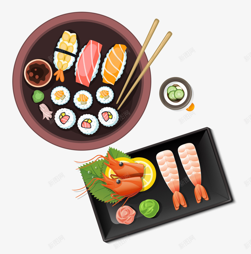 卡通日式料理png免抠素材_新图网 https://ixintu.com 寿司 料理插图 日式料理 日本特色 美食