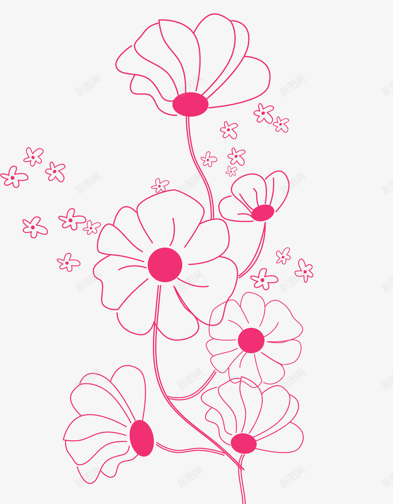 花朵装饰墙贴png免抠素材_新图网 https://ixintu.com 卡通墙贴 可爱 少女卧室 花朵 装饰