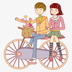 自行车上的情侣素材