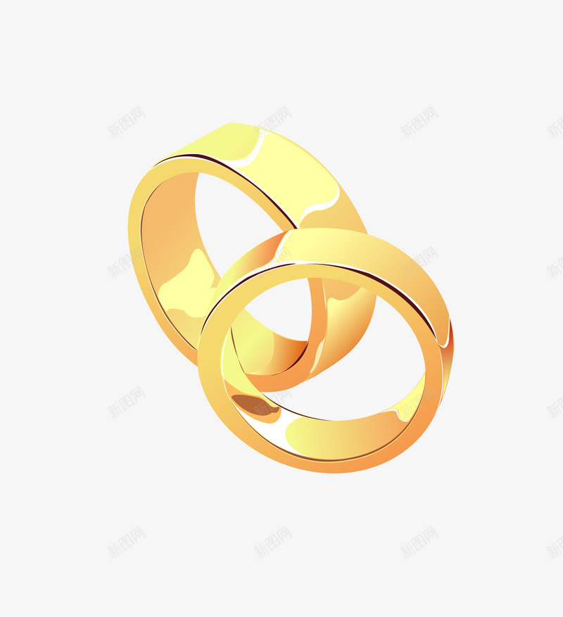 一对金色戒指png免抠素材_新图网 https://ixintu.com 卡通 情侣戒指 戒指 手绘 金属 金色