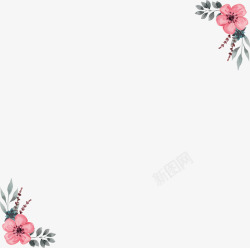 手绘财税蔷薇花装饰边框素材
