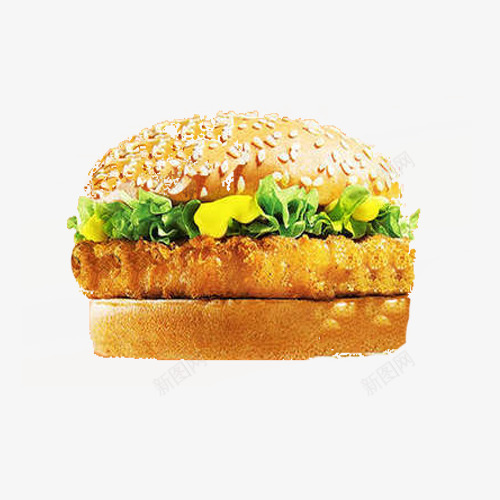 好吃的汉堡png免抠素材_新图网 https://ixintu.com 牛肉饼 生菜 美味的食物 肉饼 肯德基美食 面包片