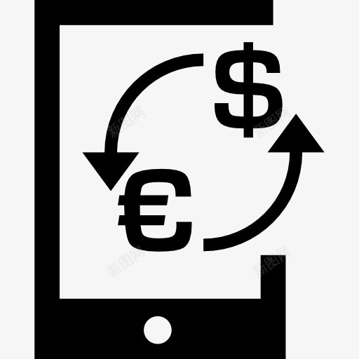 欧元兑美元汇率在货币符号一片图标png_新图网 https://ixintu.com 商务平板 外汇 欧元 美元 计算机工具 金钱的象征 钱包