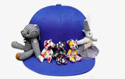 布豆儿童棒球帽彩虹小熊卡通帽子母女帽鸭舌帽高清图片