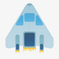 火焰飞船蓝色宇宙飞船起飞元素高清图片