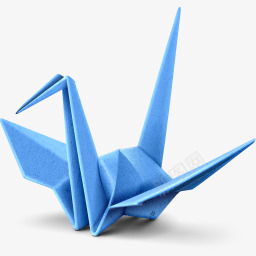 蓝色的千纸鹤图标图标