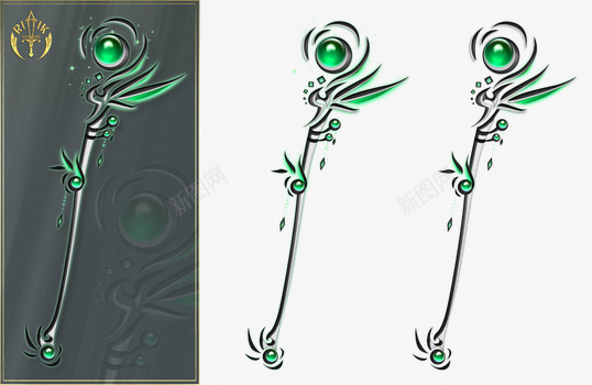 绿色的法杖png免抠素材_新图网 https://ixintu.com 华丽 好看 法杖 素材 魔法杖