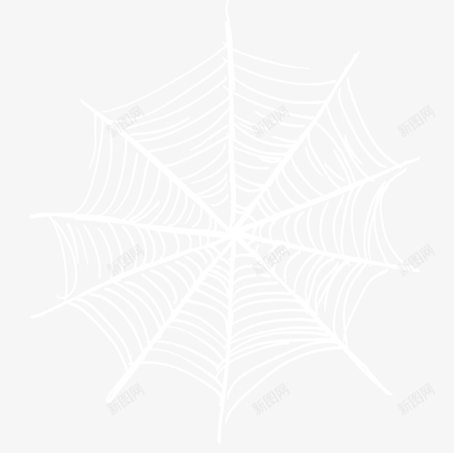 蜘蛛网png免抠素材_新图网 https://ixintu.com 卡通 手绘 白色 蜘蛛网 装饰