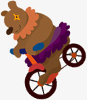 马戏团小熊骑车素材