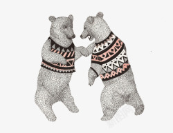 小熊动物装饰画素材