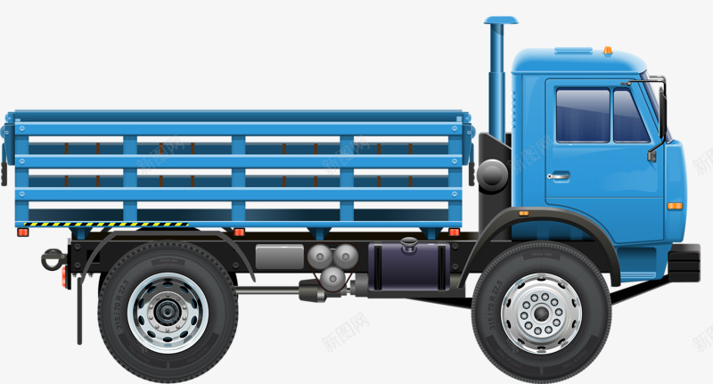 蓝色大卡车png免抠素材_新图网 https://ixintu.com 卡车 卡通 好看 彩色 手绘 泥头车