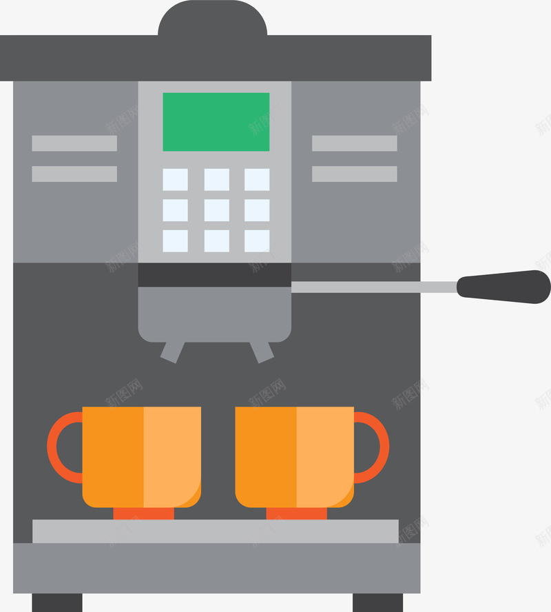 灰色咖啡机矢量图eps免抠素材_新图网 https://ixintu.com 咖啡机 扁平化 灰色 烹调 矢量图案 餐饮机器 矢量图
