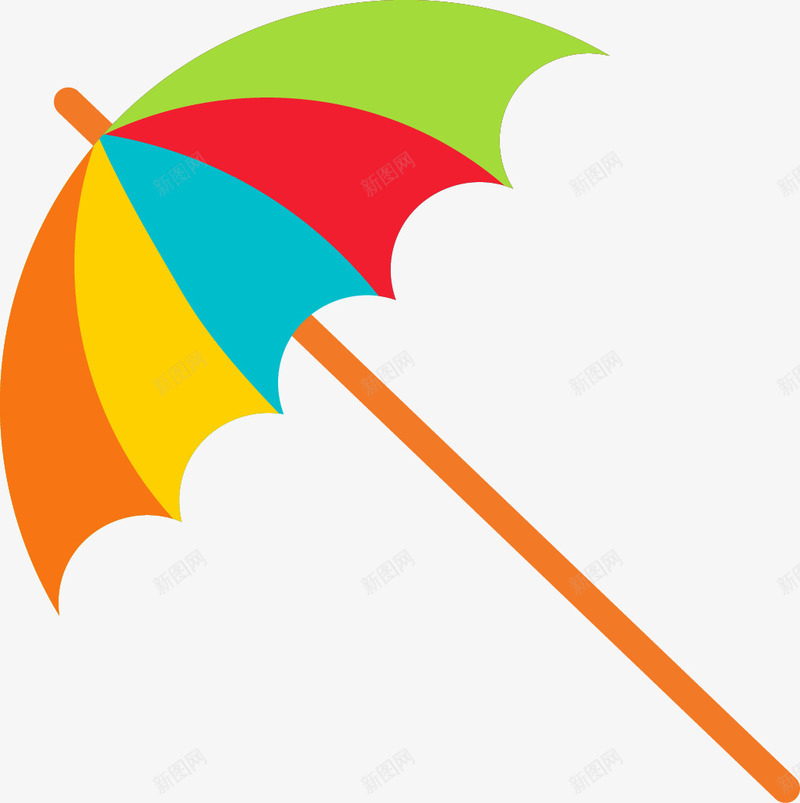 卡通彩色拼接雨伞png免抠素材_新图网 https://ixintu.com 太阳伞 彩色拼接 手绘图 折叠伞 撑开的 雨伞