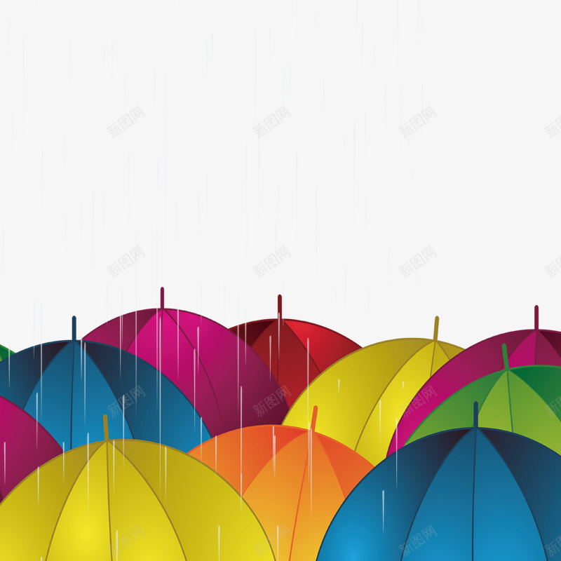 卡通彩色雨水下雨天psd免抠素材_新图网 https://ixintu.com 下雨天 免抠伞 卡通 彩色 撑开的伞 雨水 雨滴
