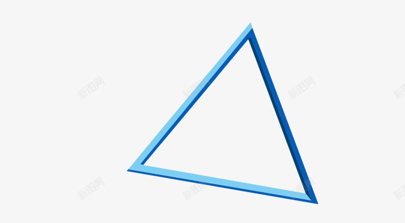 蓝色三角立体图标装饰png_新图网 https://ixintu.com 三角 图标 立体 蓝色 装饰
