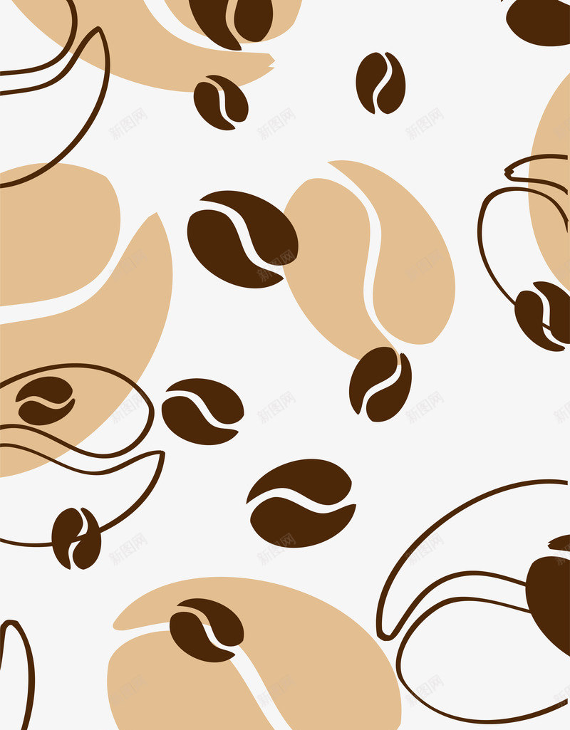 棕色咖啡豆背景png免抠素材_新图网 https://ixintu.com 免抠PNG 咖啡 咖啡豆 咖啡豆底纹 欧式 简笔咖啡豆 简约 花纹