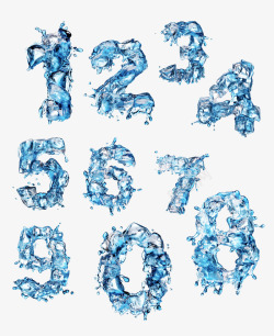 冰雪数字创意冰块数字高清图片