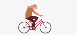 骑自行车的老人素材
