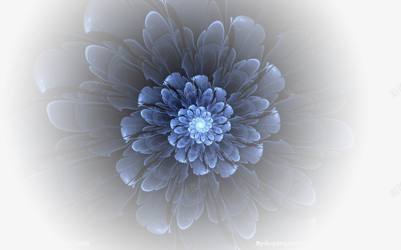 蓝色重叠的花朵中秋png免抠素材_新图网 https://ixintu.com 中秋 花朵 蓝色 重叠
