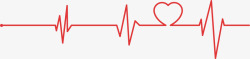 折线图PNG红色心跳线图高清图片