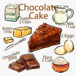盐糖调味盒彩绘朱古力蛋糕食谱高清图片
