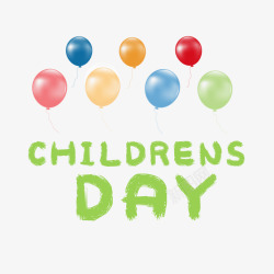 儿童节字母彩色气球儿童节高清图片