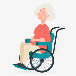 矢量老年医疗卡通老年患者轮椅矢量图高清图片