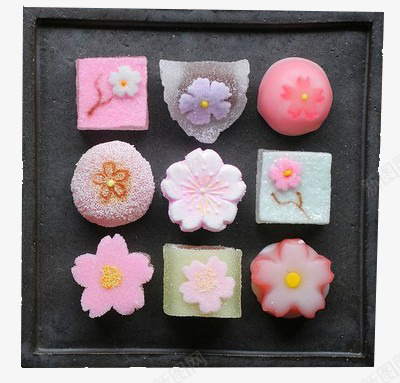 日式点心和果子png免抠素材_新图网 https://ixintu.com 和果子 日式点心 樱花造型 甜点
