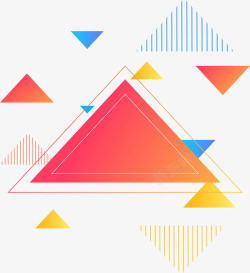 彩色三角图形素材