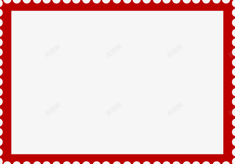 手绘邮票边框png免抠素材_新图网 https://ixintu.com 图框 文本框 画框 相框 红色边框 花边 装饰边框 邮票模板 邮票边框