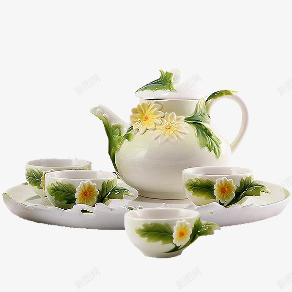 好看的瓷器茶具png免抠素材_新图网 https://ixintu.com 杯子 瓷器 茶具 茶壶 茶座