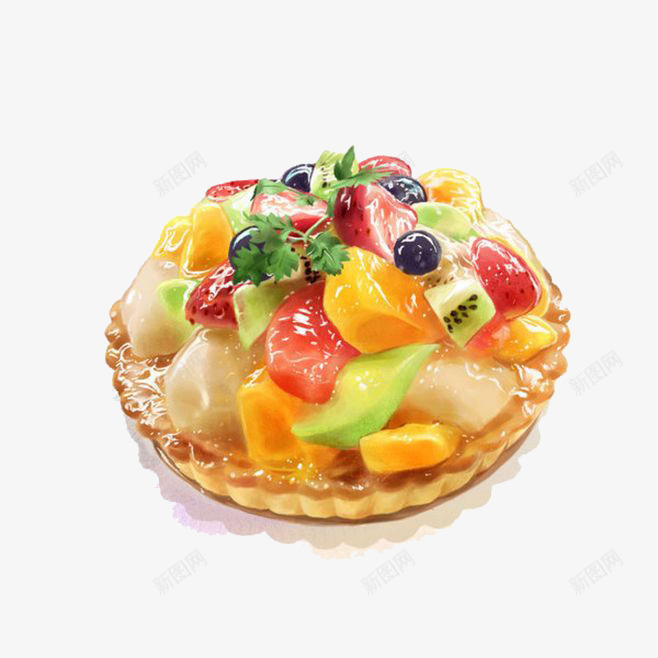 水彩食物png免抠素材_新图网 https://ixintu.com 卡通 手绘 水彩 水果 芒果 草莓 蓝莓 装饰 食物