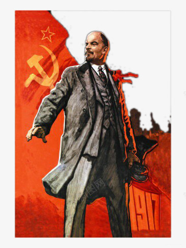 列宁与社会主义苏联png免抠素材_新图网 https://ixintu.com 列宁 社会主义 红旗 苏联