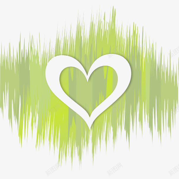 创意绿色心形图png免抠素材_新图网 https://ixintu.com 个性 创意图 心形 绿色波纹