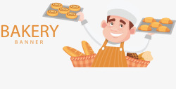 面包横幅甜点烘焙师广告牌矢量图高清图片