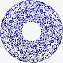 中国风背景板蓝色圆形底纹高清图片