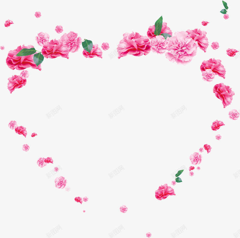 粉色花朵组成的爱心装饰png免抠素材_新图网 https://ixintu.com 爱心 粉色 组成 花朵 装饰